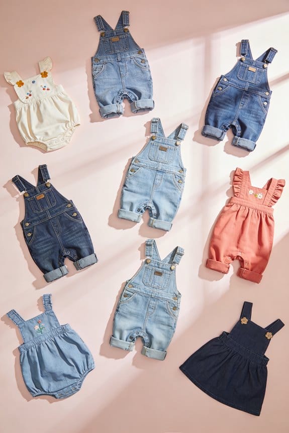 adorable functional denim overalls