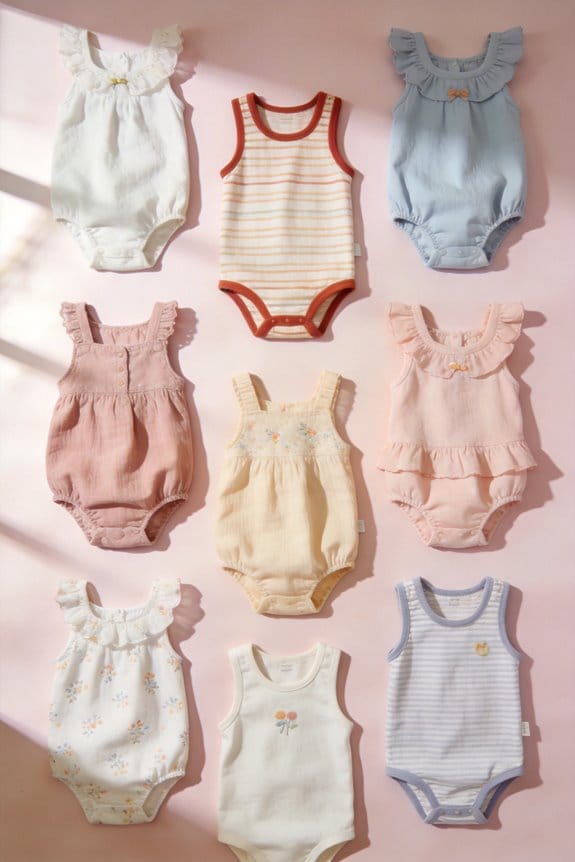 comfy sleeveless rompers for infants