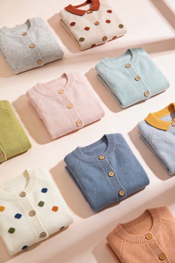 cozy baby button cardigans