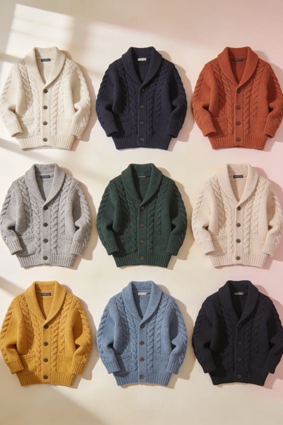 cozy boys cable knit cardigans