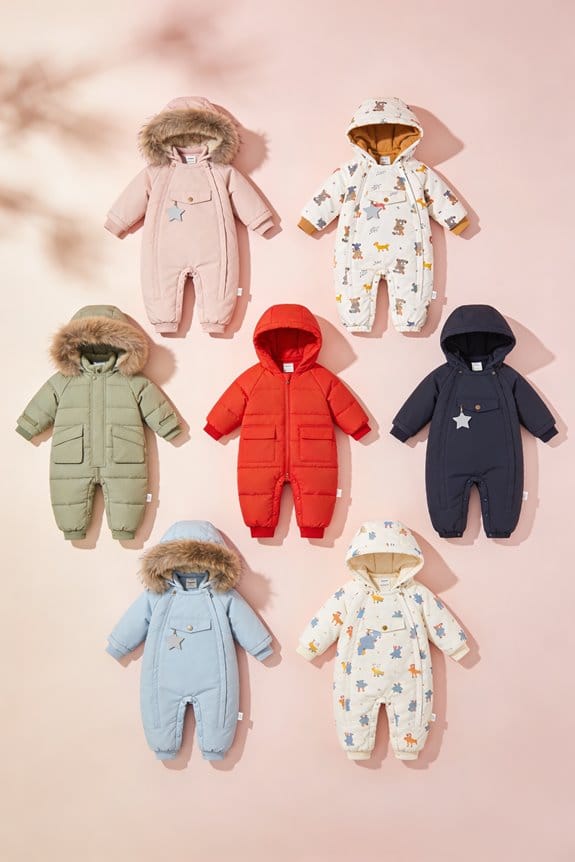 cozy warm infant snowsuits
