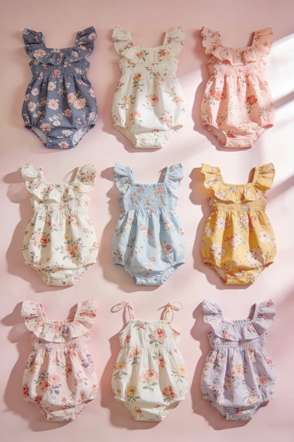 floral rompers for girls