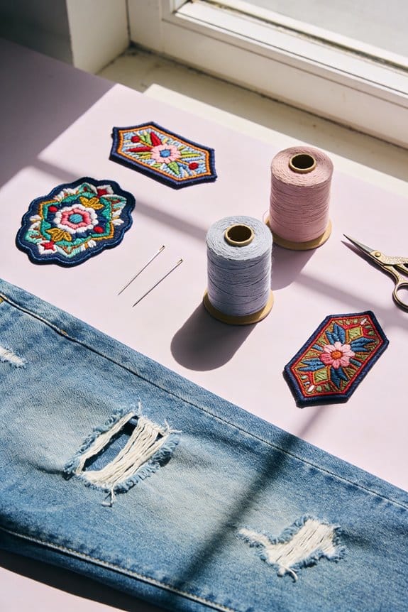 jeans knee hole repairs