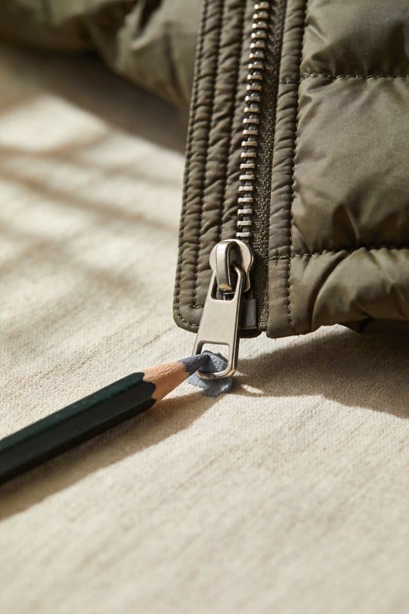 lubricate stuck zipper effectively