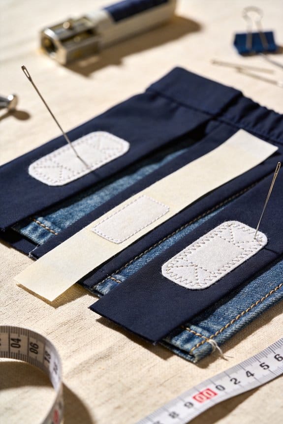 reinforce knees with interfacing