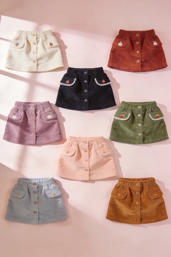 stylish baby corduroy skirts