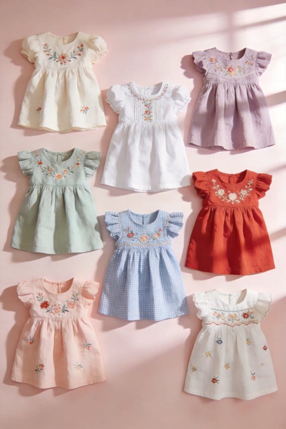 stylish baby embroidered dresses
