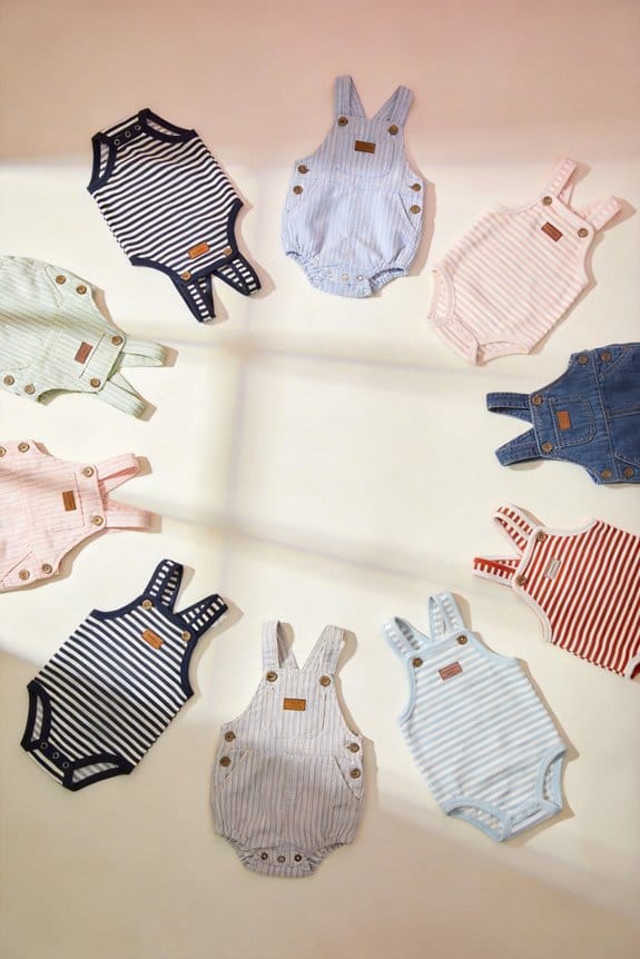 stylish baby stripe overalls