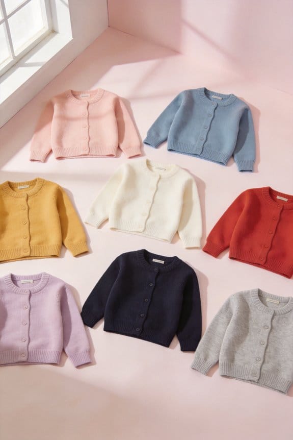 stylish girls crewneck cardigans