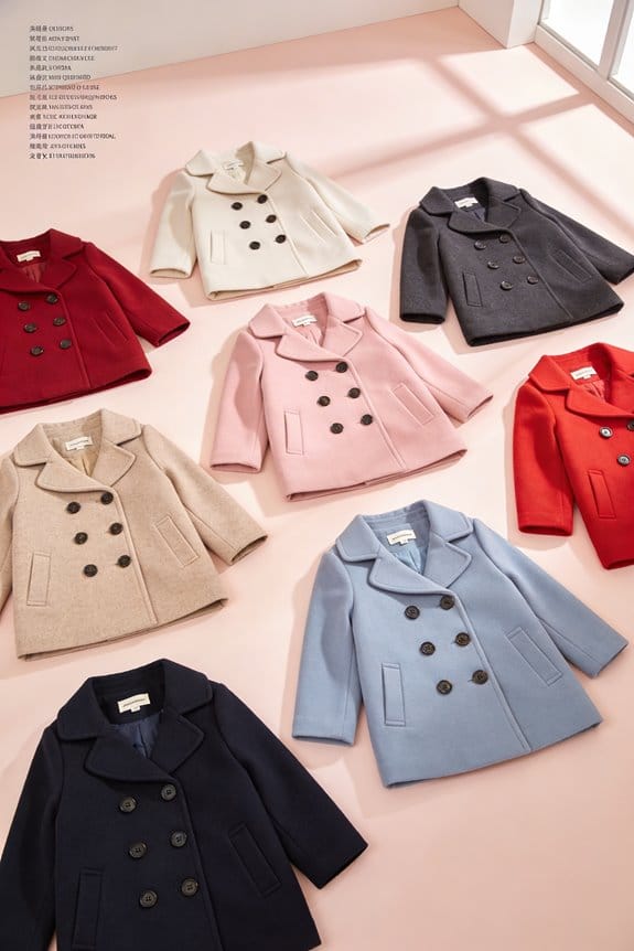 stylish girls double breasted coats