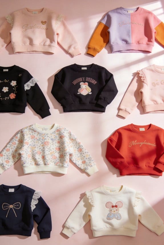 trendy girls cropped sweatshirts