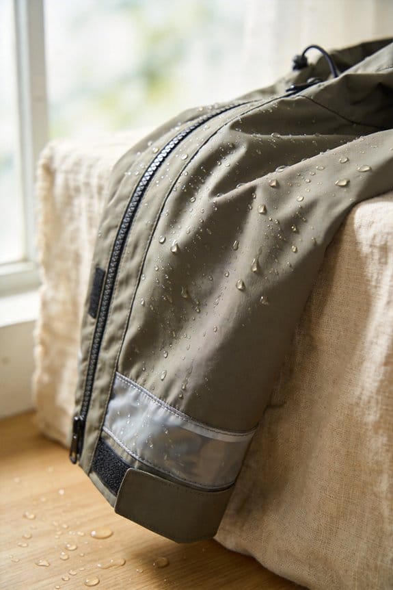 water resistant gear limits exposure